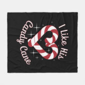 Ich mag seine feinen Cane funny Couples Matching Fleecedecke (Vorderseite (Horizontal))