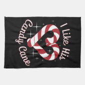 Ich mag seine feinen Cane funny Couples Matching Geschirrtuch (Horizontal)