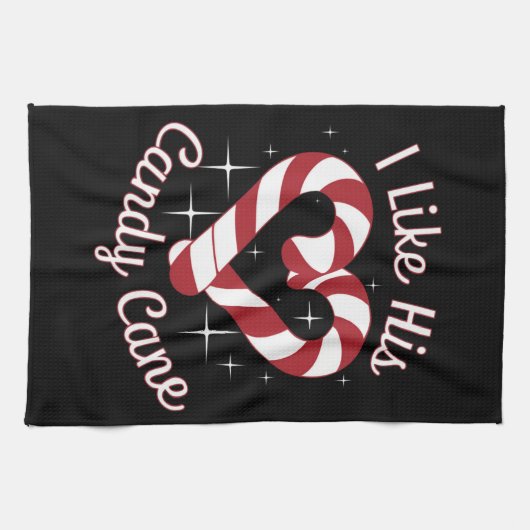 Ich mag seine feinen Cane funny Couples Matching Geschirrtuch (Horizontal)