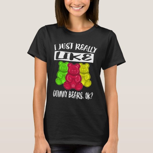 Ich mag Shirt aus Gummibären (Vorderseite)