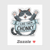 Ich mag sie Chonky Funny Cat Vinyl Aufkleber (Blatt)