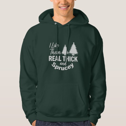 Ich mag sie echt dick und ficherrot Weihnachten Hoodie (Vorderseite)