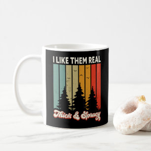 Ich mag sie echt dick und Sprucey Retro Tree Xmas Kaffeetasse