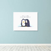 Ich mag Sie eine kleine Pinguine - überzogene Lein Leinwanddruck (Insitu (Holzboden))