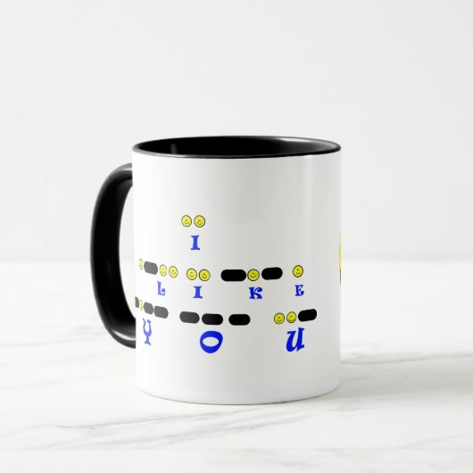 ICH MAG SIE Morsealphabet-Tasse Tasse (Vorderseite Links)