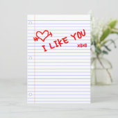 Ich mag Sie: Notebook-Papier Einladung (Stehend Vorderseite)