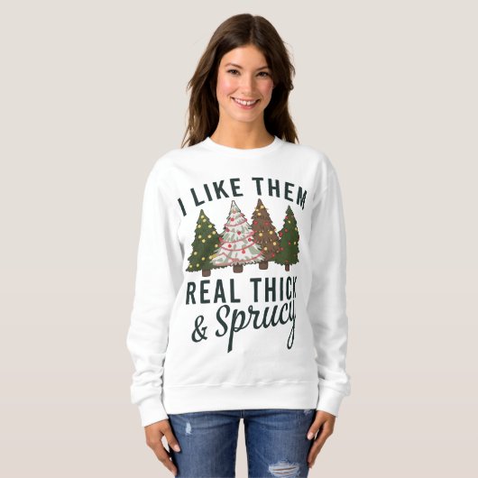 Ich mag sie Real Diick Womens Holiday Sweatshirt (Vorne ganz)