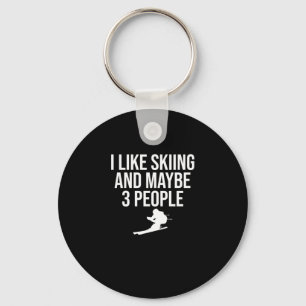 Ich mag Ski-Ski-Snowboard Wintersport Schlüsselanhänger