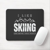 Ich mag Ski und drei Personen Mousepad (Mit Mouse)