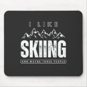 Ich mag Ski und drei Personen Mousepad (Vorne)