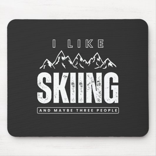 Ich mag Ski und drei Personen Mousepad (Vorne)