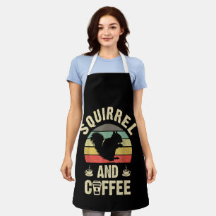 Ich mag Squirrel & Coffee Lustiges Vintage Haustie Schürze