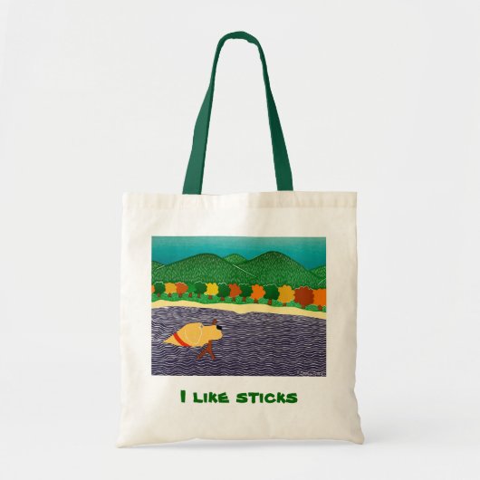 Ich mag Sticks-Tote Bag-Stephen Huneck Tragetasche (Vorne)