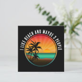 ICH MAG STRAND UND VIELLEICHT 3 PERSONEN EINLADUNG (Stehend Vorderseite)