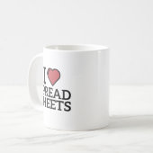 Ich mag Tabellenkalkulation, lustige Buchhaltung Kaffeetasse (Vorderseite Links)