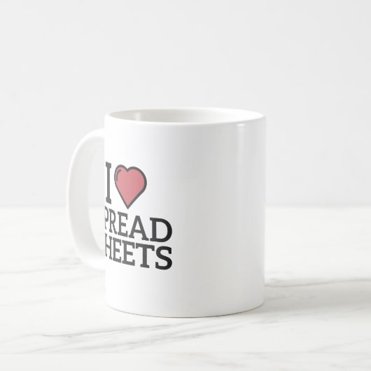 Ich mag Tabellenkalkulation, lustige Buchhaltung Kaffeetasse (Vorderseite Links)