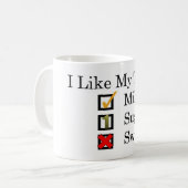 Ich mag... Tee mit Milch & 1 Zucker Kaffee Tasse (Vorderseite Links)