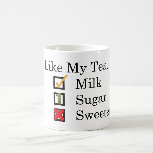 Ich mag... Tee mit Milch & 1 Zucker Kaffee Tasse (Mittel)