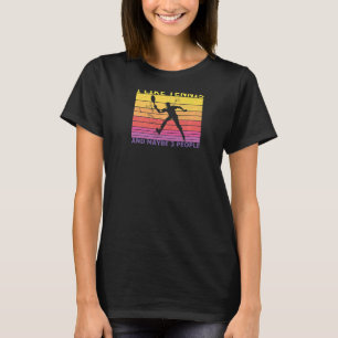 Ich mag Tennis und vielleicht 3 Leute farbenfrohe T-Shirt
