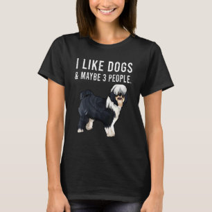 Ich mag Tibetan Terrier Hunde und vielleicht 3 Leu T-Shirt