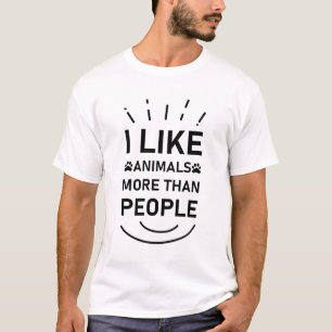 Ich mag Tiere mehr als Leute, die Tiere in der gan T-Shirt