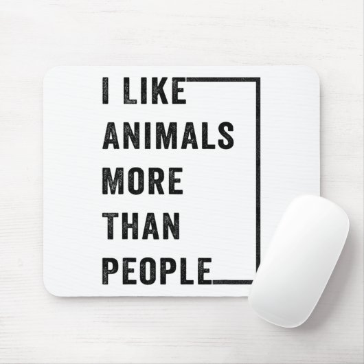 Ich mag Tiere mehr als Menschen 2 Mousepad (Mit Mouse)