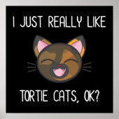 Ich mag Tortie Cats einfach gut? Tortoiseshell Poster (Vorne)