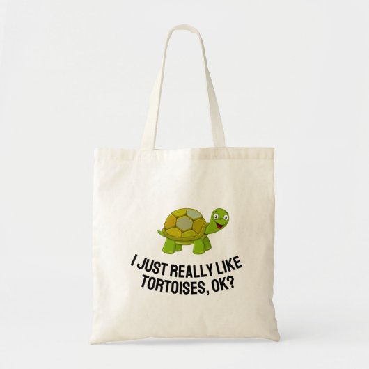 Ich mag Tortoises sehr Niedlich Tortoise Tragetasche (Vorne)