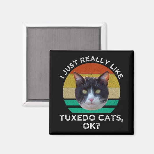 Ich mag Tuxedo Katzen einfach gut? Magnet (Vorderseite/Rückseite)