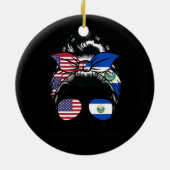 Ich mag USA leben, aber begann EL Salvador Amerika Keramik Ornament (Hinten)