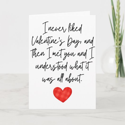 Ich mag Valentinstag nie geklappt Karte (Vorderseite)