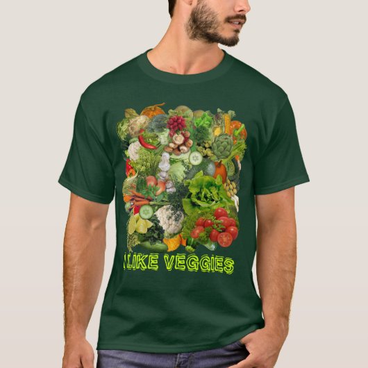 Ich mag Veggies 🥦 🥕 🍅 🌽 T-Shirt (Vorderseite)