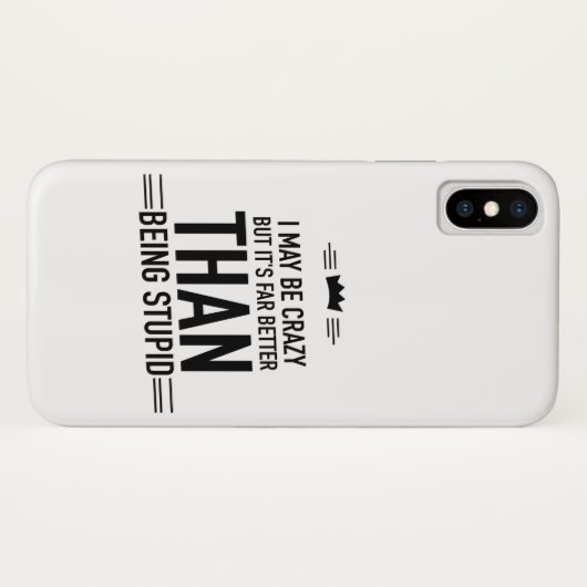 Ich mag verrückt sein, iPhone X Case (Rückseite (Horizontal))