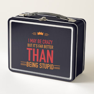 Ich mag verrückte Metall-Lunchbox mit Buchstaben s Metall Brotdose