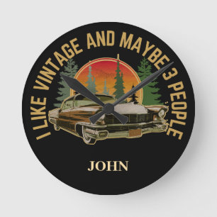 Ich mag Vintag und vielleicht 3 Personen personali Runde Wanduhr
