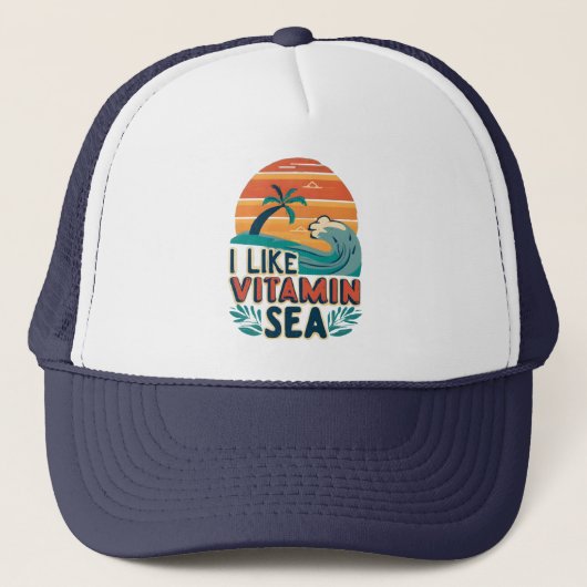 Ich mag Vitamin Meer , Sea Vibes , entspannenden S Truckerkappe (Vorderseite)