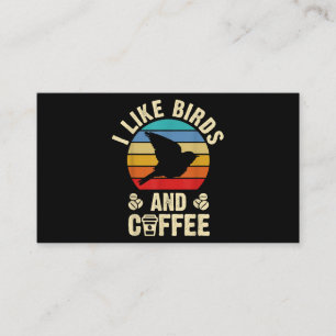 Ich mag Vögel & Kaffee Funny Vintag Birds Thema än Visitenkarte