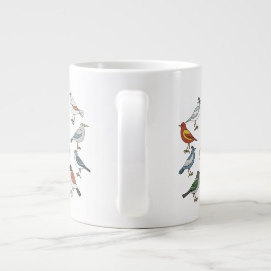 Ich mag Vögel, OK T - Shirt Birdwatcher Jumbo-Tasse (Rückseite)