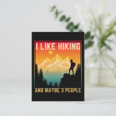 Ich mag Wandern und vielleicht 3 Leute Postkarte (Stehend Vorderseite)