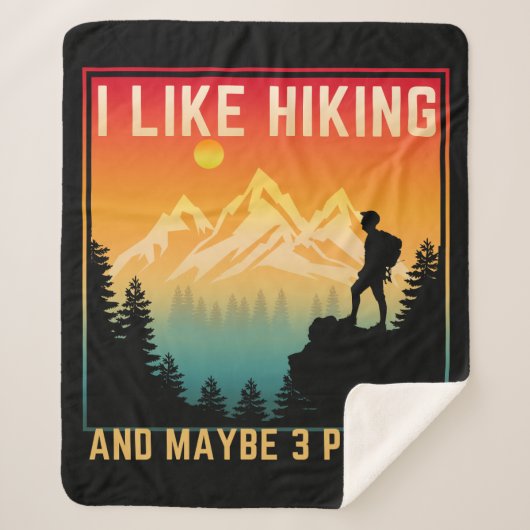 Ich mag Wandern und vielleicht 3 Leute Sherpadecke (Vorderseite)