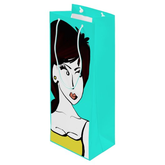 Ich mag, was ich Wein Geschenktasche sehe Geschenktüte Für Weinflaschen (Rückseite Schrägansicht)