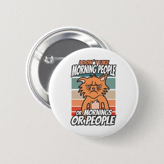 Ich mag weder Morgenmenschen noch Morgenmensch ode Button (Vorne & Hinten)