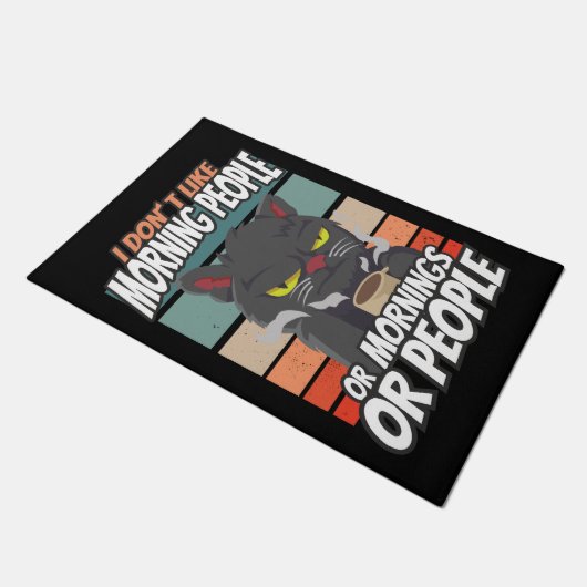 Ich mag weder Morgenmenschen noch Morgenmensch ode Fußmatte (Schrägansicht)