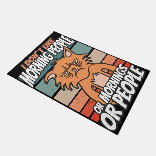 Ich mag weder Morgenmenschen noch Morgenmensch ode Fußmatte (Schrägansicht)