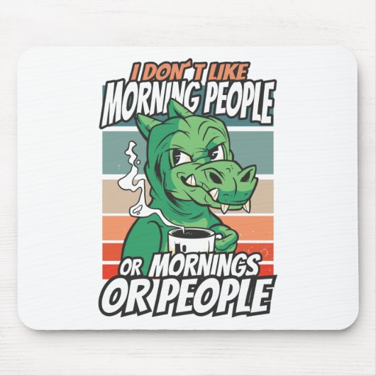 Ich mag weder Morgenmenschen noch Morgenmensch ode Mousepad (Vorne)