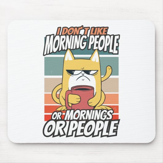 Ich mag weder Morgenmenschen noch Morgenmensch ode Mousepad (Vorne)