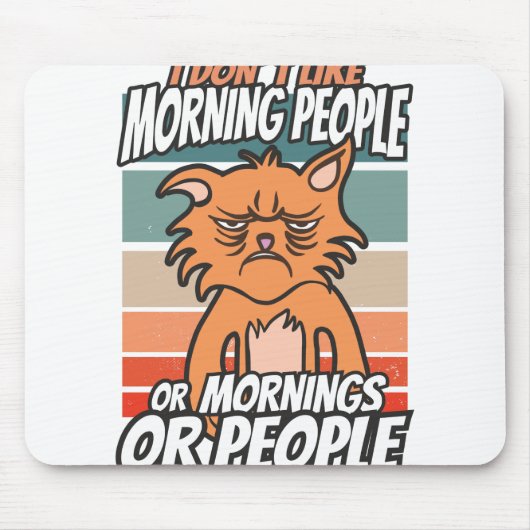 Ich mag weder Morgenmenschen noch Morgenmensch ode Mousepad (Vorne)