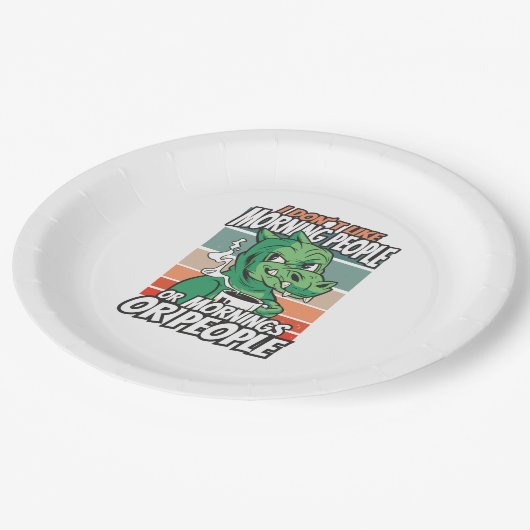 Ich mag weder Morgenmenschen noch Morgenmensch ode Pappteller (Schrägansicht)