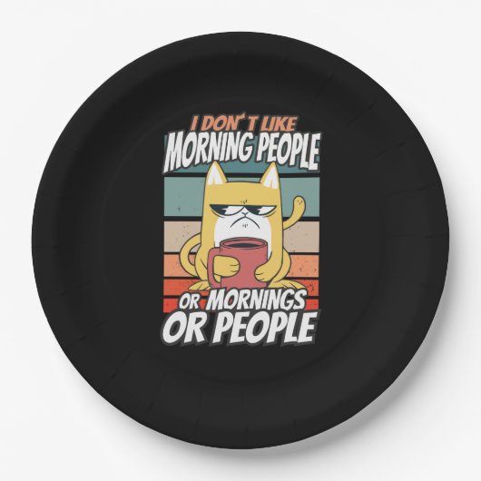 Ich mag weder Morgenmenschen noch Morgenmensch ode Pappteller (Vorderseite)