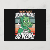 Ich mag weder Morgenmenschen noch Morgenmensch ode Postkarte (Vorderseite)